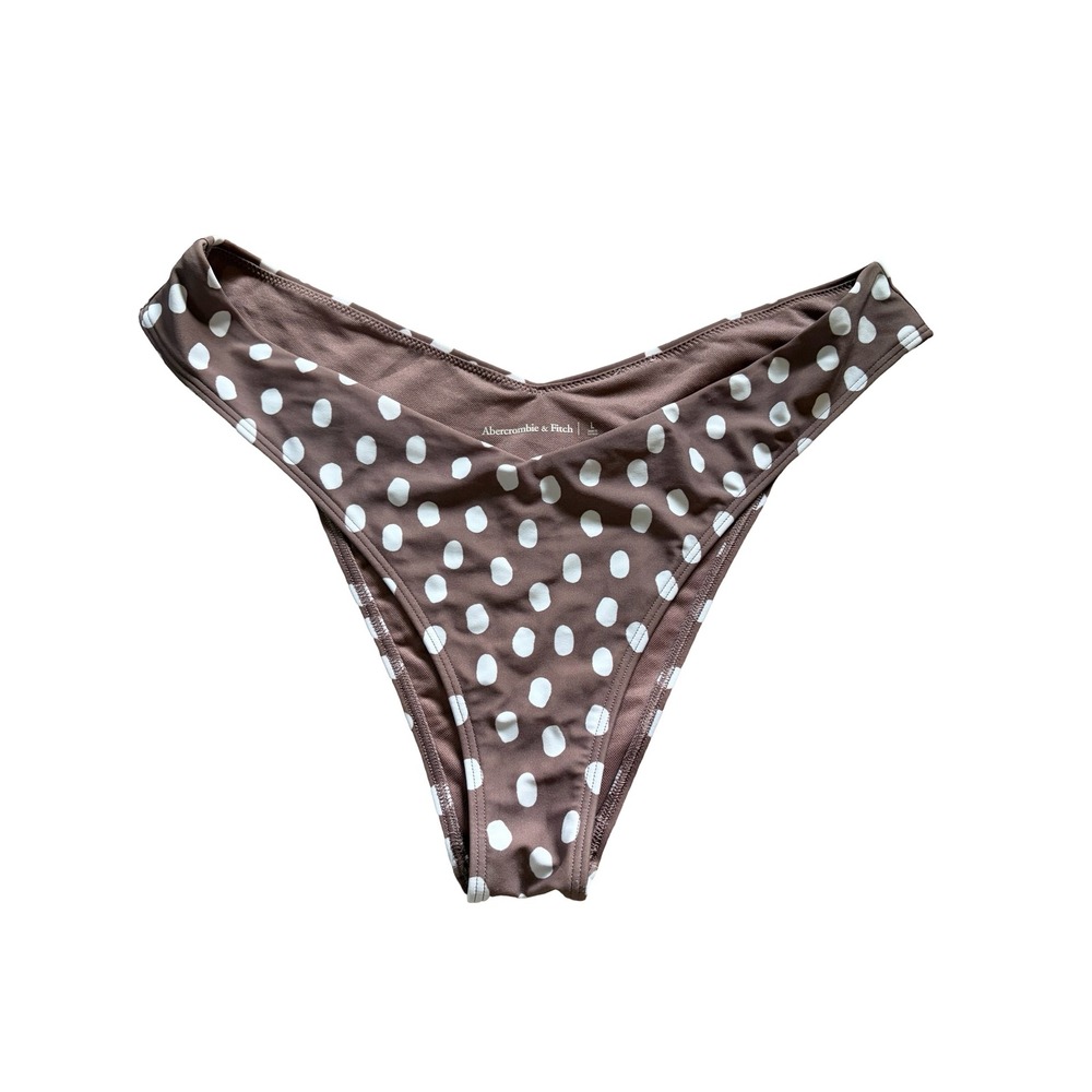 Abercrombie & Fitch Brown and White Polka Dot Bikini Bottoms